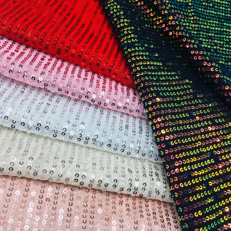 3D Printing On Fabric - 3mm Elastic Mesh Sequins Shinny Fabric