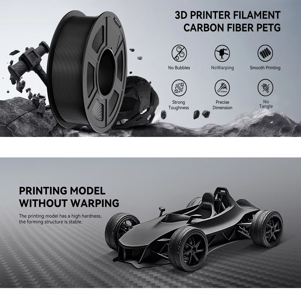 3D Printing Nylon Filament - JAYO 5Rolls PETG-CF/PLA-CF 3D Printer Filament