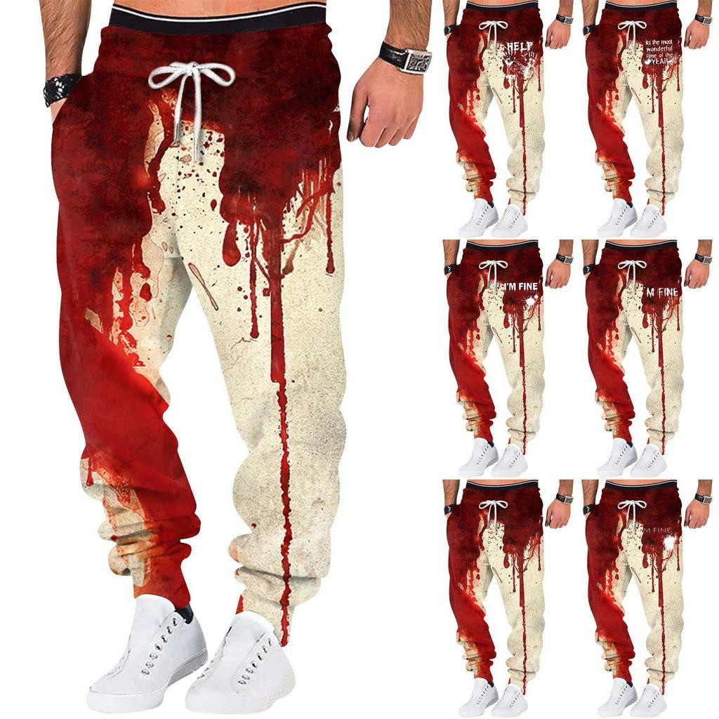 3D Printing On Fabric - Men's 3D Halloween Bloodstain Printed Sports