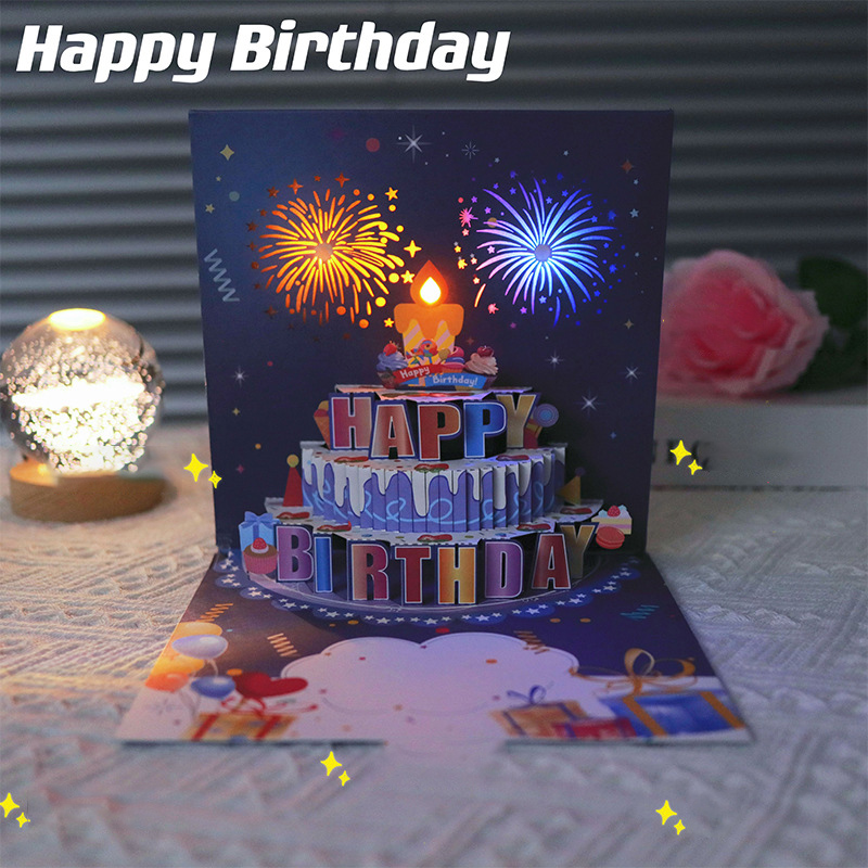 1pcHappy Birthday Card Firewor - 3D Printing Card review and price