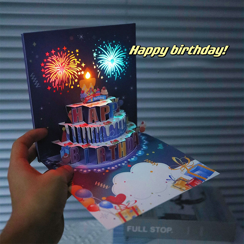 1pcHappy Birthday Card Firewor - 3D Printing Card review and price