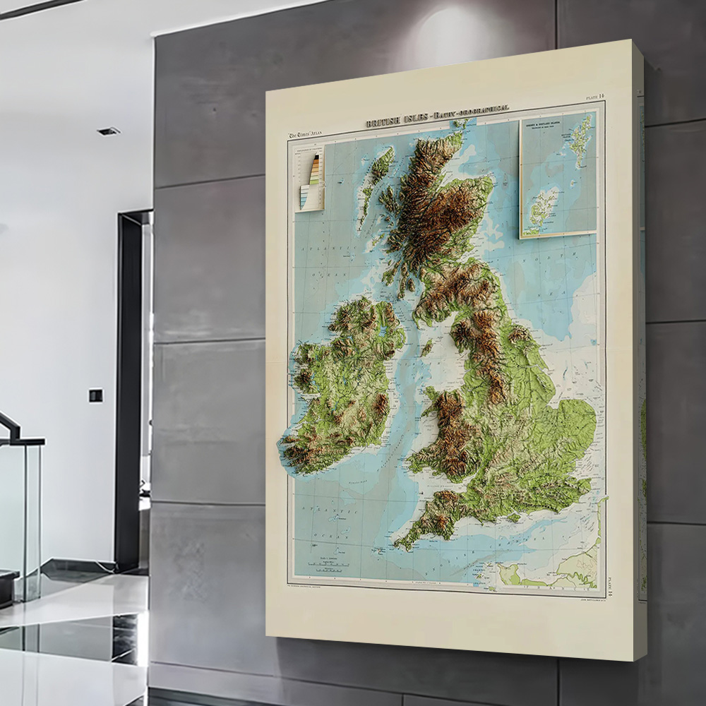 3D Relief Map of 1922 British  - 3D Printing Room review and price