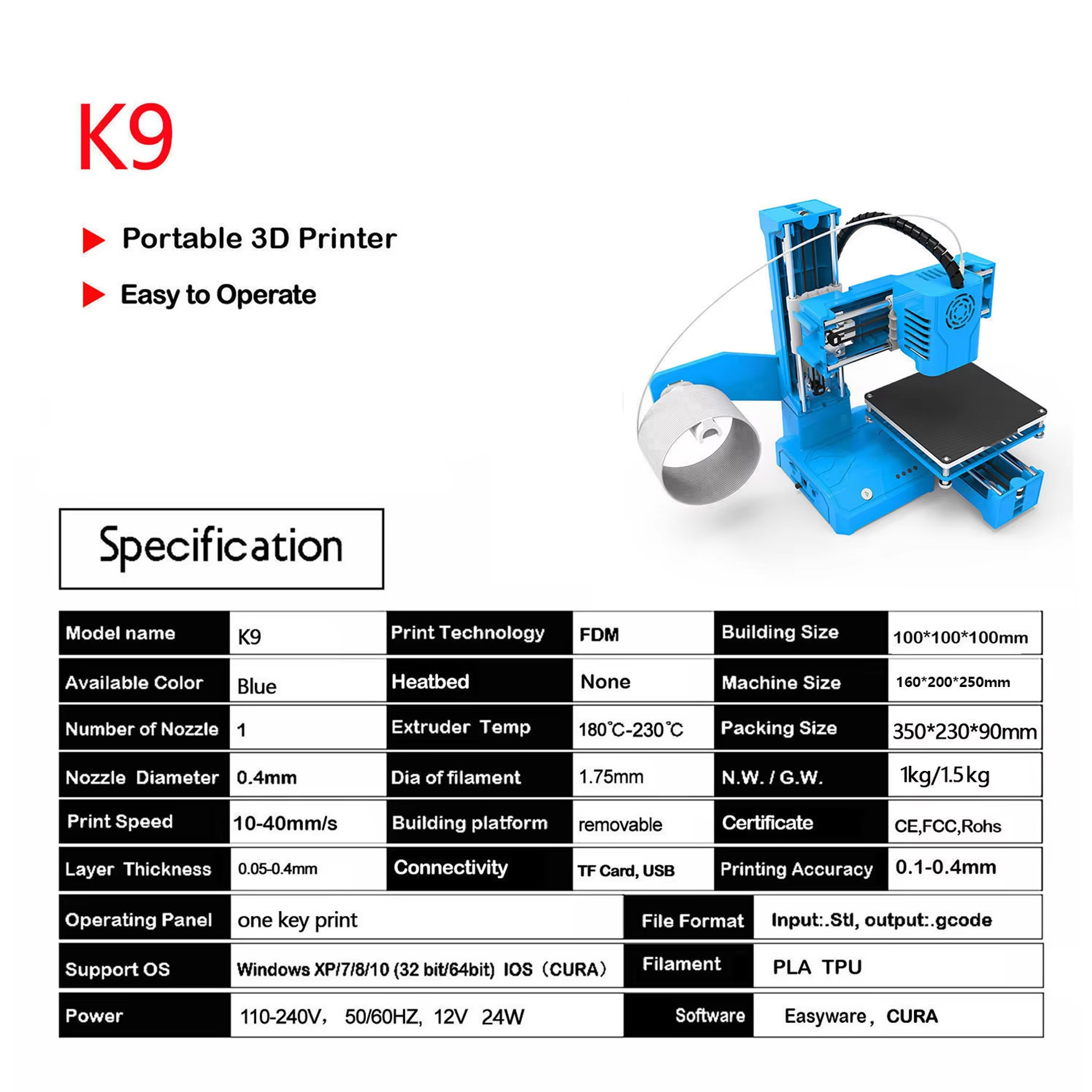 New K9 Modular Portable 3D Pri - 3D Printing Software review and price