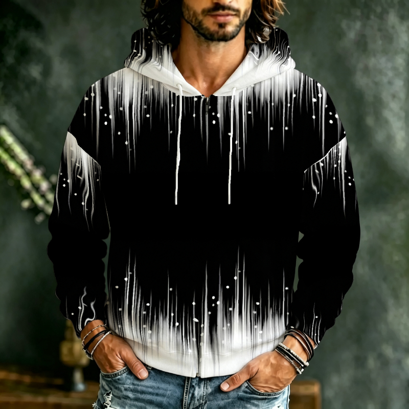 Men Zip Up Hoodie 3D Gradient  - 3D Printing Output review and price