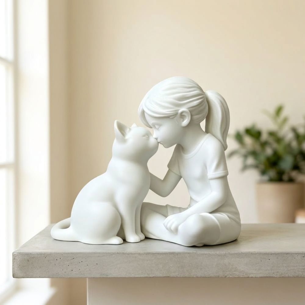 3D Printed Girl and Cat Sculpt - 3D Printing Mockup review and price