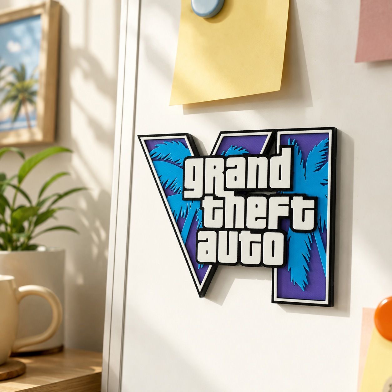 GTA6 3D Printed Logo Magnetic  - 3D Printing Examples review and price