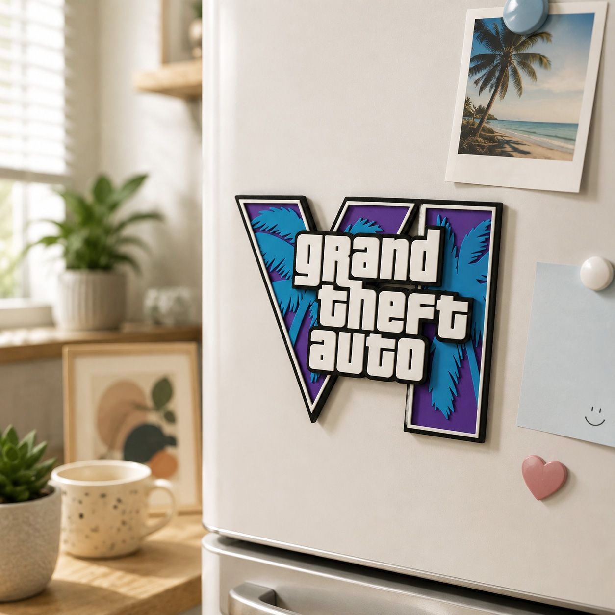GTA6 3D Printed Logo Magnetic  - 3D Printing Examples review and price