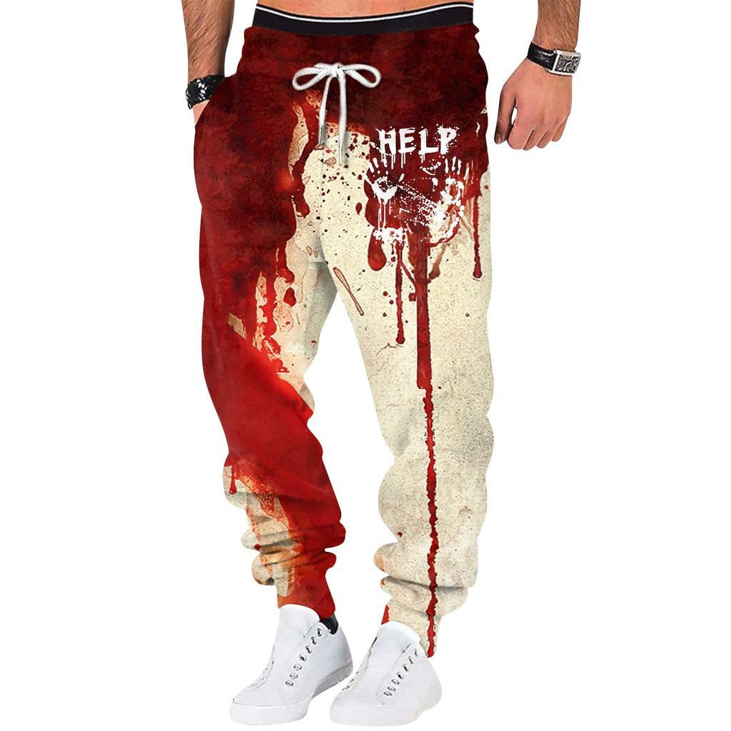 Men's 3D Halloween Bloodstain  - 3D Printing On Fabric review and price