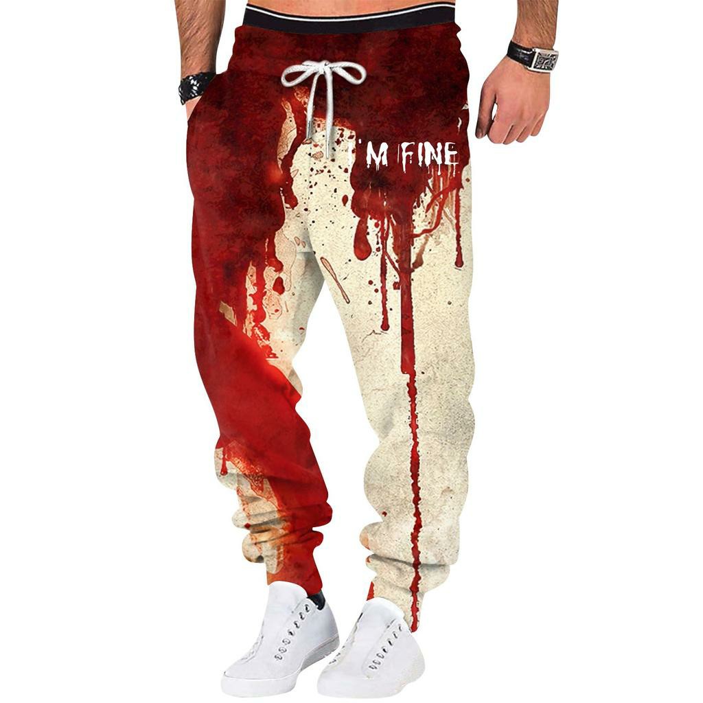 Men's 3D Halloween Bloodstain  - 3D Printing On Fabric review and price